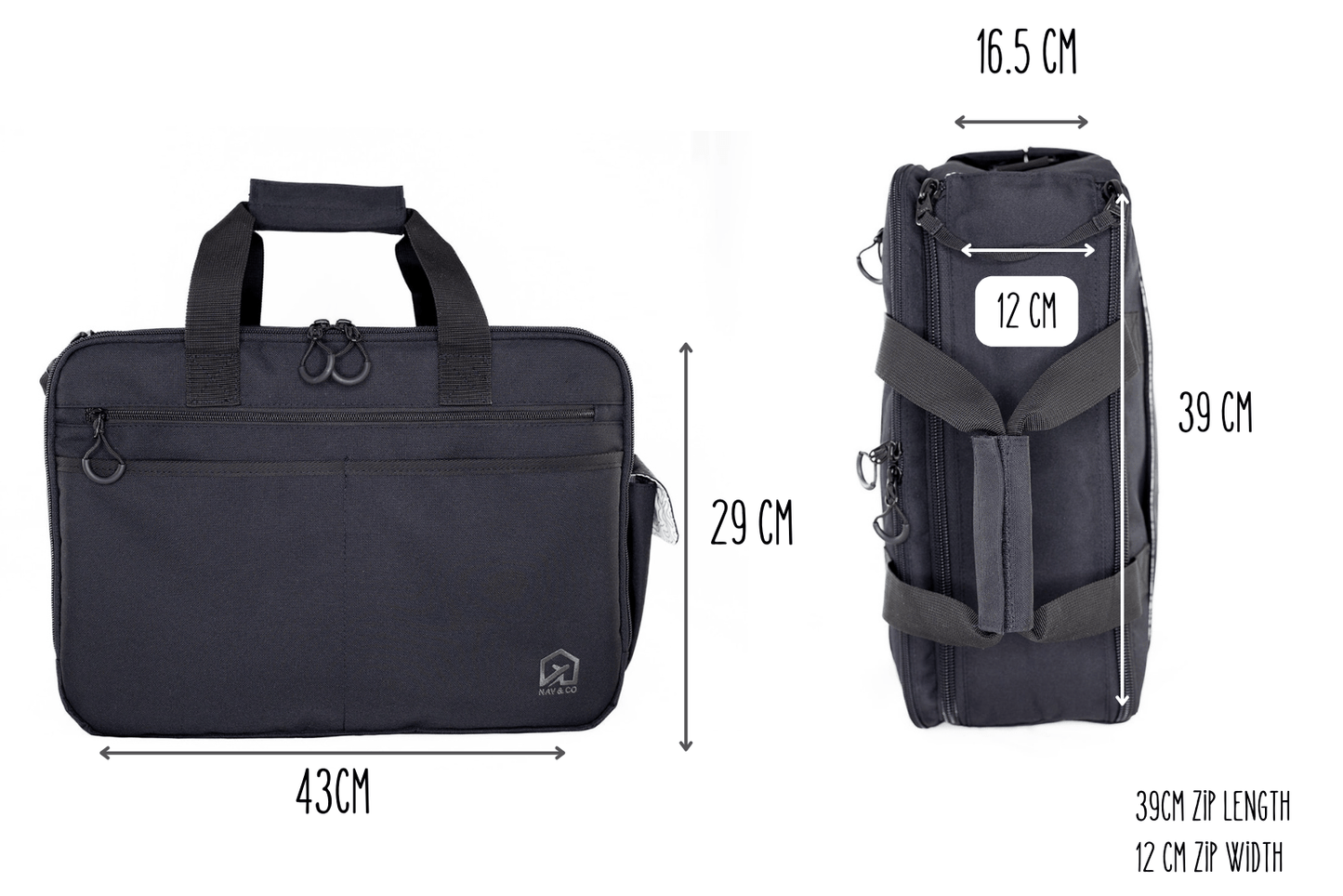 Flight Bag - Nav & Co bag with dimensions