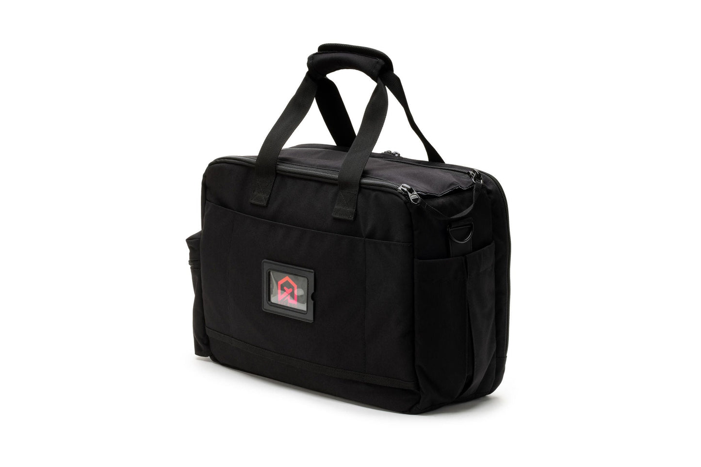 Aviation bag zipped pockets and storage features