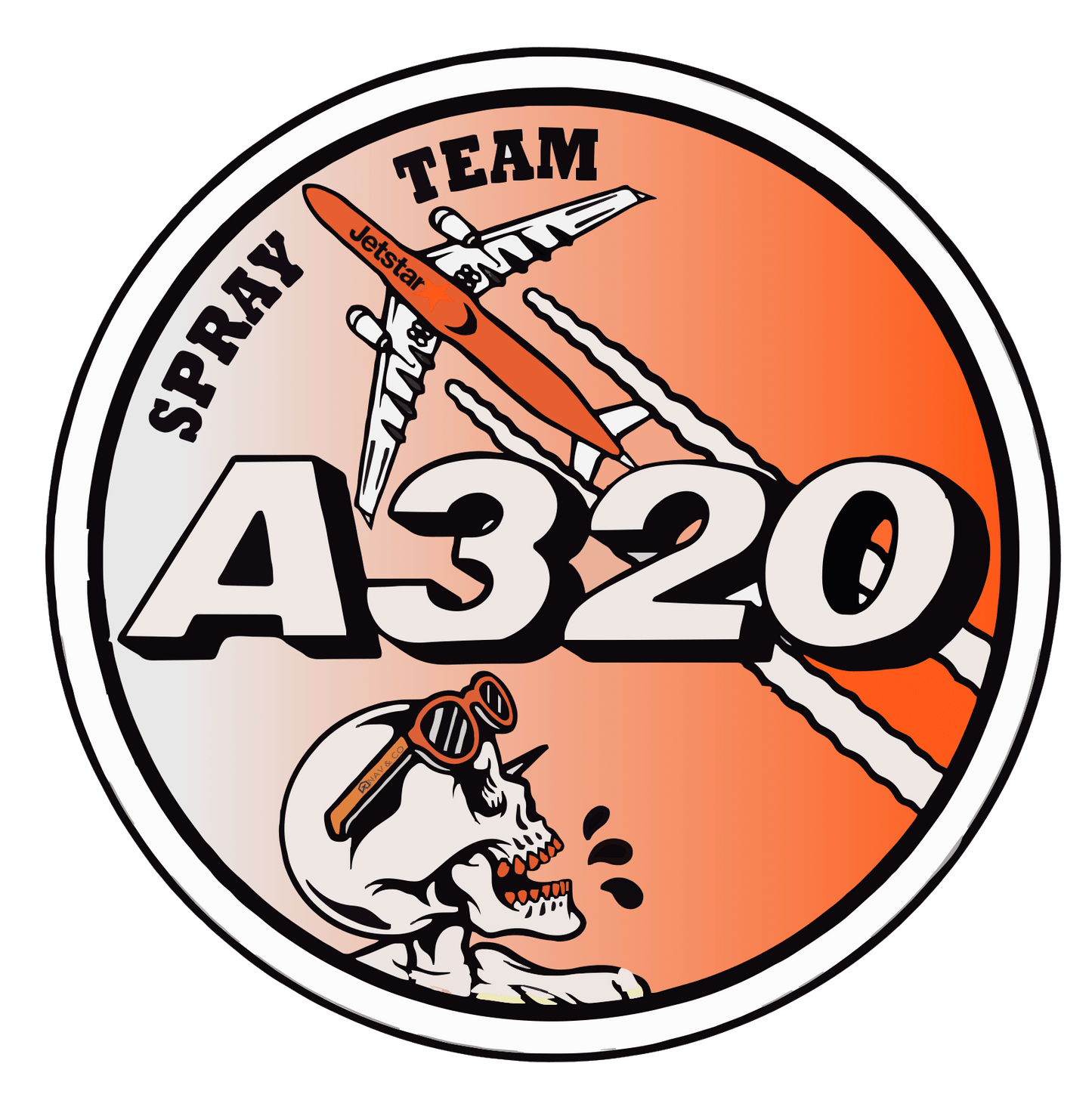 A320 Spray Team Sticker - Nav & Co